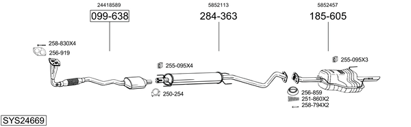 Sistema de gases de escape Opel ASTRA G Saloon