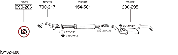 Sistema de gases de escape Ford FOCUS III Saloon