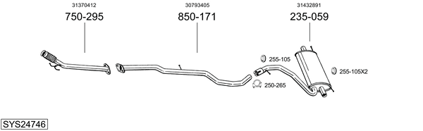 Sistema de gases de escape Volvo XC60 I SUV