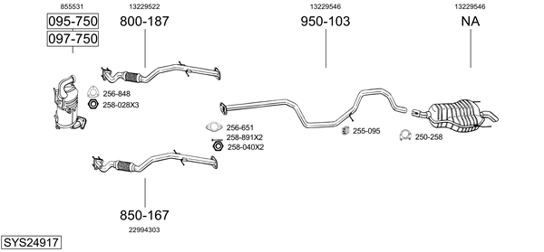 Sistema de gases de escape Vauxhall INSIGNIA Mk I Country Tourer