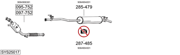 Sistema de gases de escape Mercedes-Benz SPRINTER 4,6-t Platform/Chassis