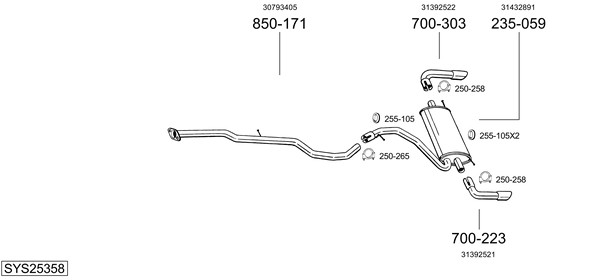 Sistema de gases de escape Volvo XC60 I SUV