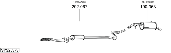 Sistema de gases de escape Peugeot 2008 I