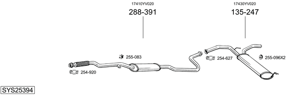 Sistema de gases de escape Toyota AYGO