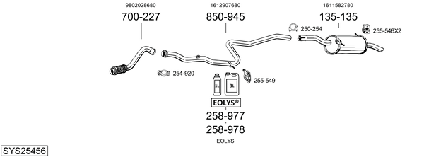 Sistema de gases de escape Citroën BERLINGO Box Body/MPV