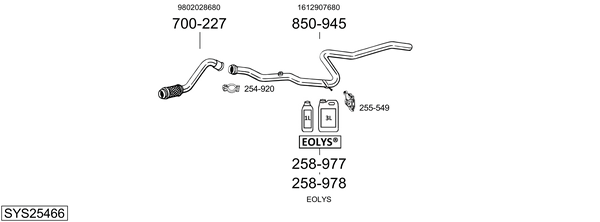 Sistema de gases de escape Peugeot 5008