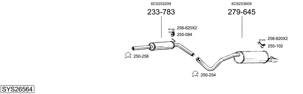 Sistema de gases de escape Vw POLO Van