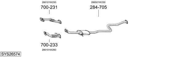 Sistema de gases de escape Kia RIO III Saloon