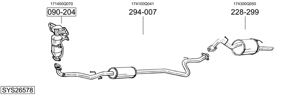 Sistema de gases de escape Toyota YARIS