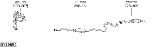 Sistema de gases de escape Toyota YARIS Hatchback Van