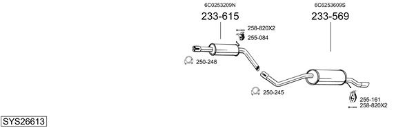 Sistema de gases de escape Vw POLO Van