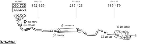 Sistema de gases de escape Opel ZAFIRA A MPV