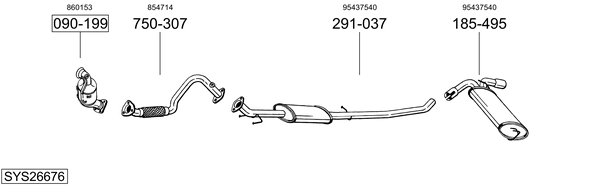Sistema de gases de escape Opel MOKKA / MOKKA X