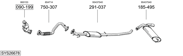 Sistema de gases de escape Opel MOKKA / MOKKA X