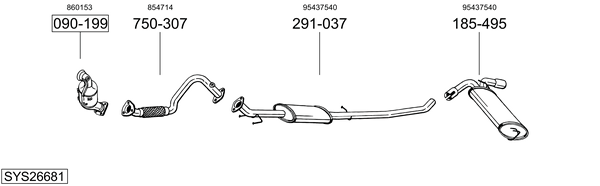Sistema de gases de escape Opel MOKKA / MOKKA X