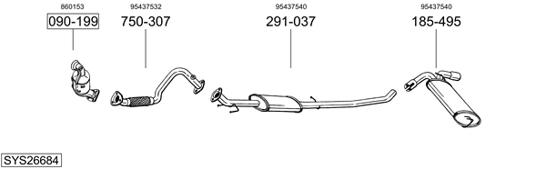 Sistema de gases de escape Vauxhall MOKKA / MOKKA X