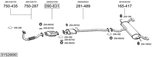 Sistema de gases de escape Kia SPORTAGE II