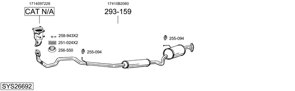 Sistema de gases de escape Daihatsu TREVIS