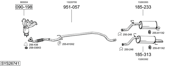 Sistema de gases de escape Vauxhall CORSA Mk III