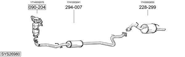 Sistema de gases de escape Toyota YARIS