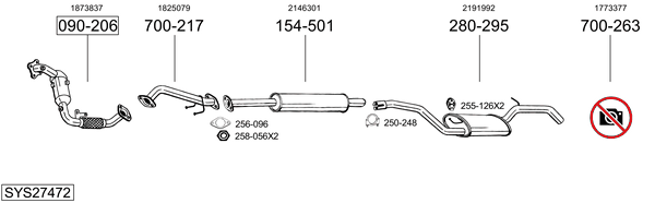 Sistema de gases de escape Ford C-MAX II Van