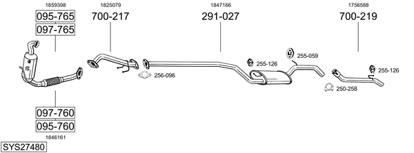 Sistema de gases de escape Ford C-MAX II Van