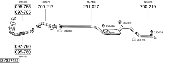 Sistema de gases de escape Ford C-MAX II Van