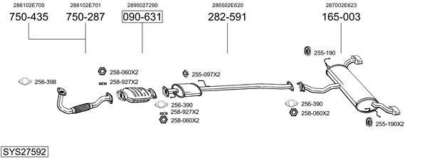 Sistema de gases de escape Hyundai TUCSON SUV Van