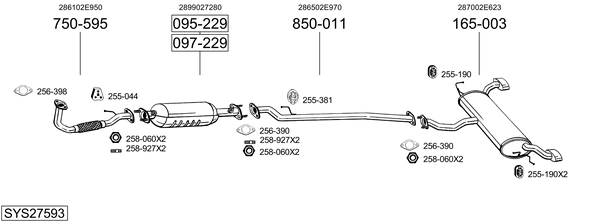 Sistema de gases de escape Hyundai TUCSON SUV Van