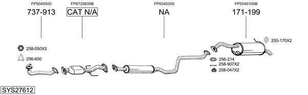 Sistema de gases de escape Mazda PREMACY Van