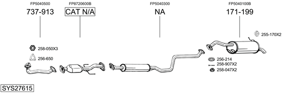 Sistema de gases de escape Mazda PREMACY Van
