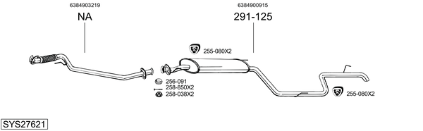 Sistema de gases de escape Mercedes-Benz V-CLASS Van