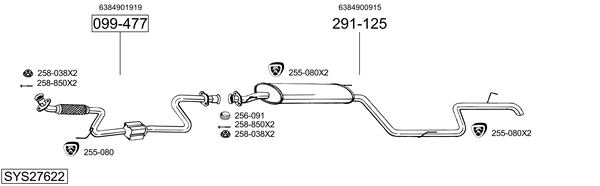 Sistema de gases de escape Mercedes-Benz V-CLASS Van