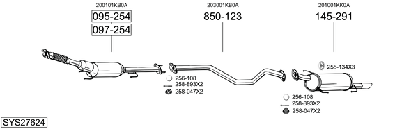Sistema de gases de escape Nissan JUKE Van