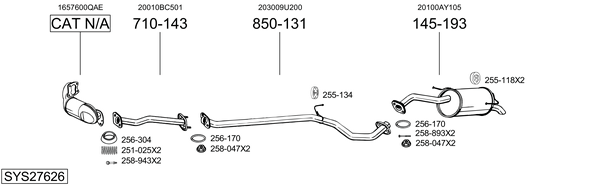 Sistema de gases de escape Nissan NOTE VAN