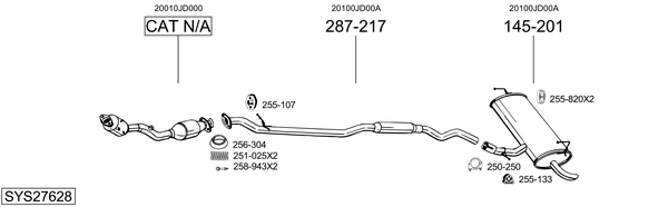 Sistema de gases de escape Nissan QASHQAI I VAN