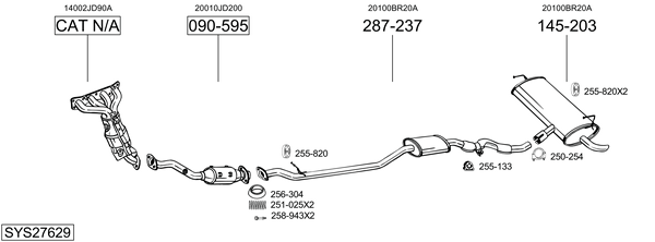 Sistema de gases de escape Nissan QASHQAI I VAN