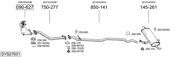 Sistema de gases de escape Nissan QASHQAI I VAN