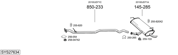 Sistema de gases de escape Nissan QASHQAI I VAN