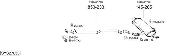 Sistema de gases de escape Nissan QASHQAI I VAN