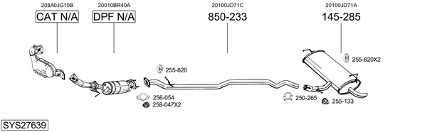 Sistema de gases de escape Nissan QASHQAI I VAN