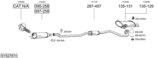 Sistema de gases de escape Peugeot 4007 Van