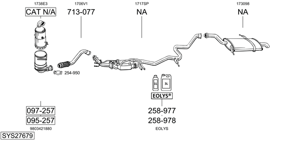 Sistema de gases de escape Peugeot 5008 I Van