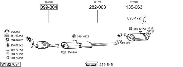 Sistema de gases de escape Peugeot 806 Van