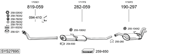 Sistema de gases de escape Peugeot 806 Van
