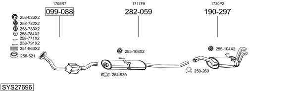 Sistema de gases de escape Peugeot 806 Van