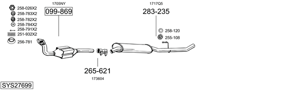 Sistema de gases de escape Peugeot 806 Van