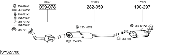 Sistema de gases de escape Peugeot 806 Van