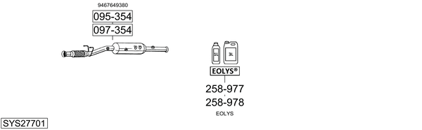 Sistema de gases de escape Peugeot 807 Van