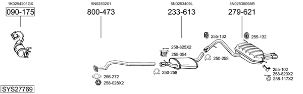 Sistema de gases de escape Vw TIGUAN VAN